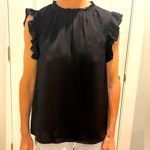 glam Mock Neck Ruffle Top